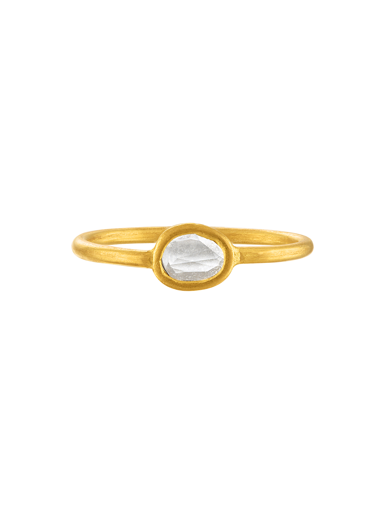 Bazaar stacking ring with a single polki diamond